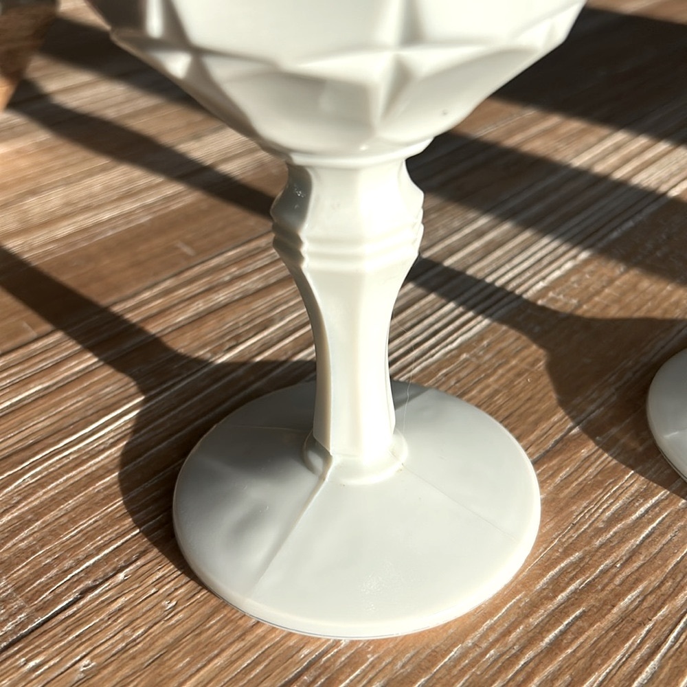 Indiana Glass Constellation Pattern White Milk Glass Water Wine Goblet. -2 - Picture 16 of 16